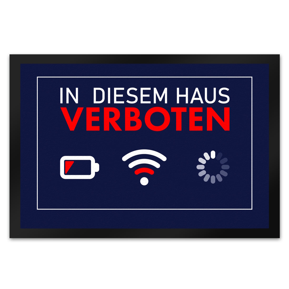In diesem Haus verboten Fußmatte mit Internet-Symbolen