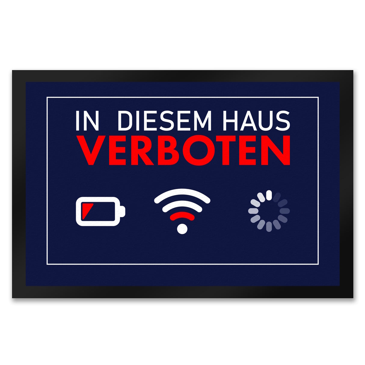 In diesem Haus verboten Fußmatte mit Internet-Symbolen