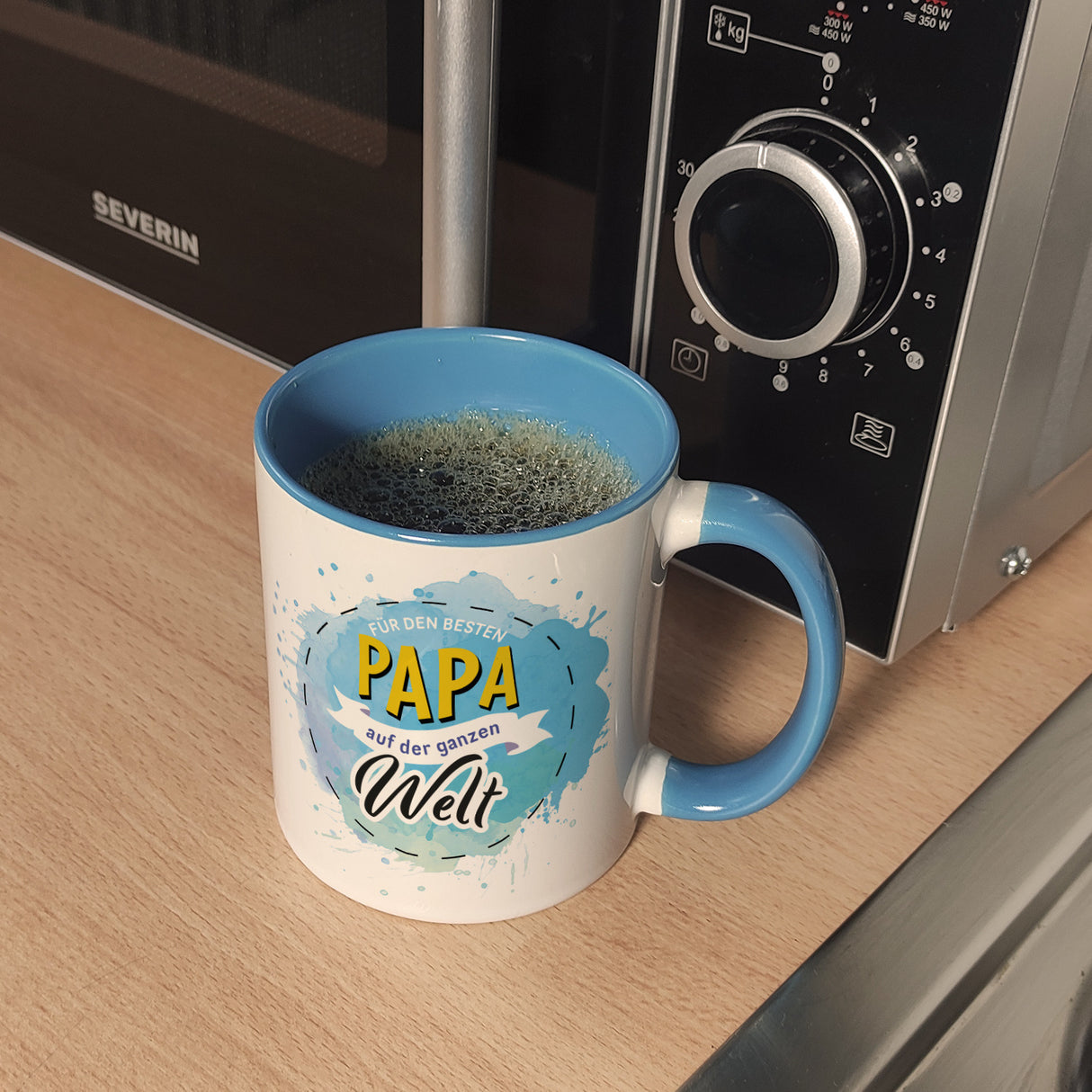 Für den besten Papa Kaffeebecher mit Wasserfarben Motv