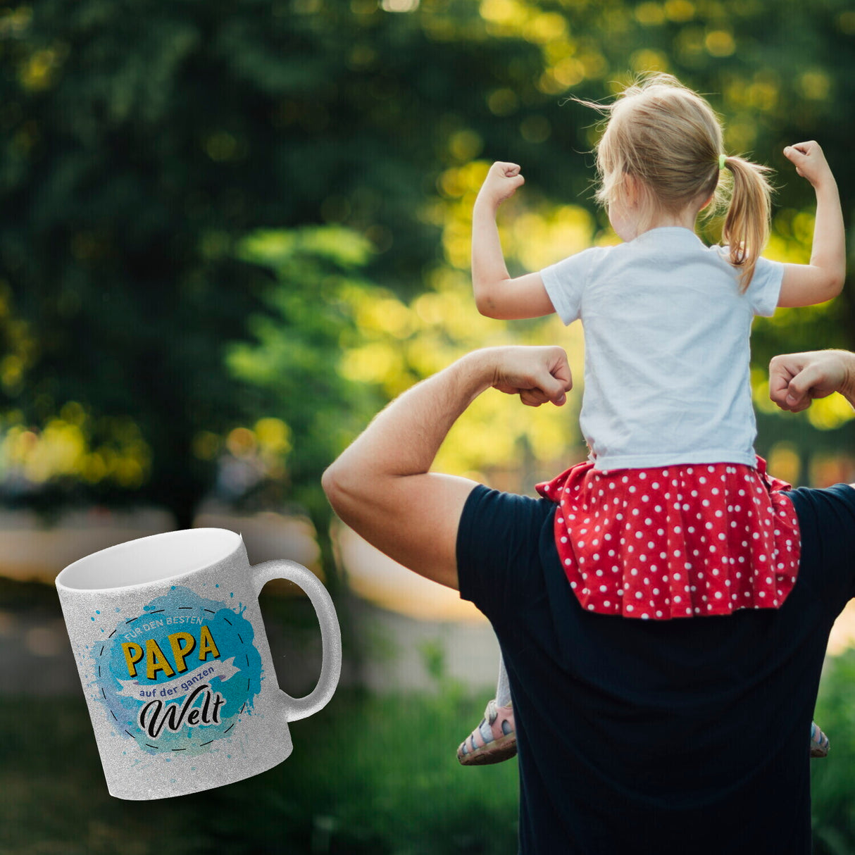 Für den besten Papa Kaffeebecher mit Wasserfarben Motv