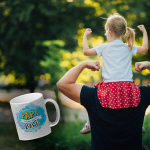 Für den besten Papa Kaffeebecher mit Wasserfarben Motv