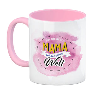 Für die beste Mama Kaffeebecher mit Wasserfarbenmotiv