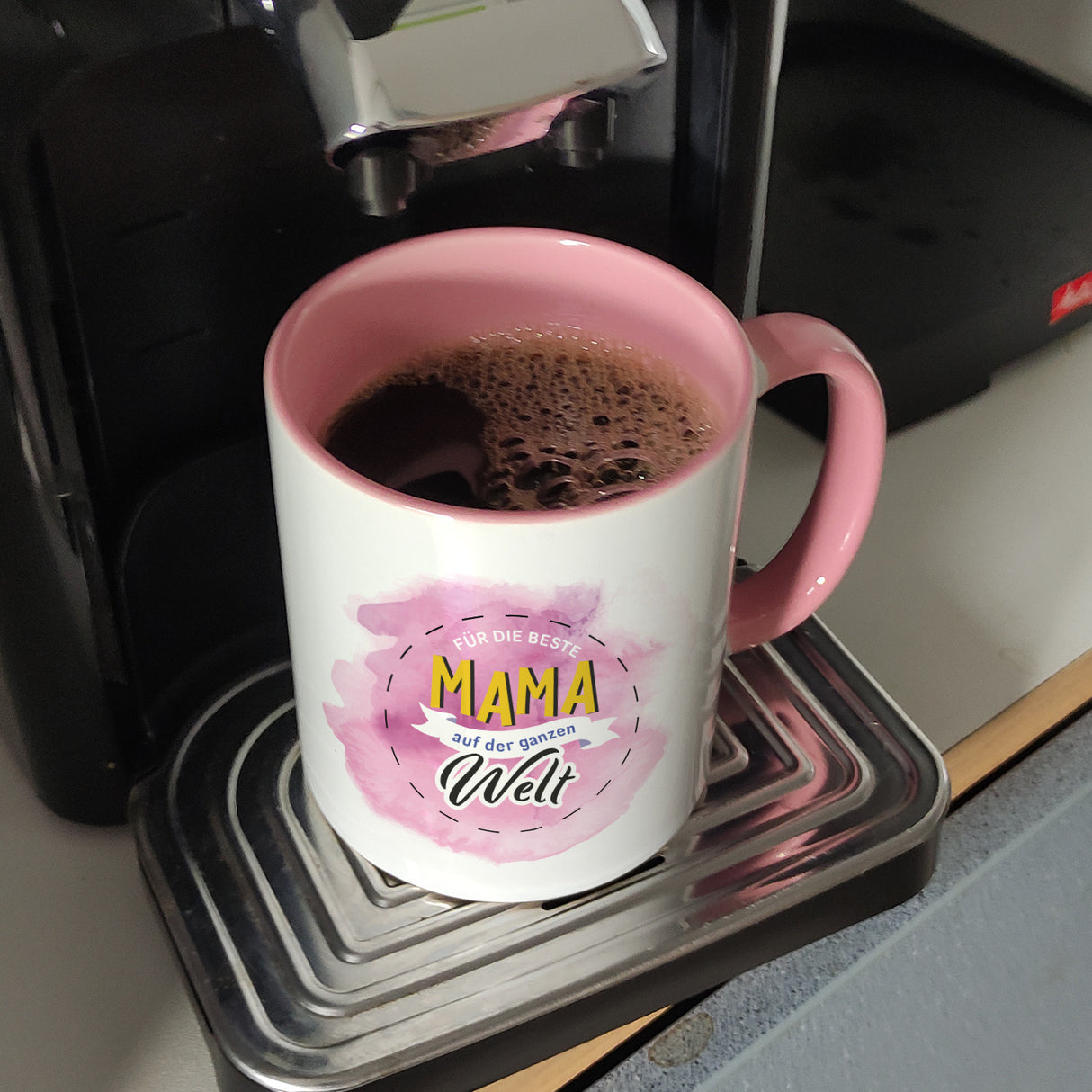 Für die beste Mama Kaffeebecher mit Wasserfarbenmotiv