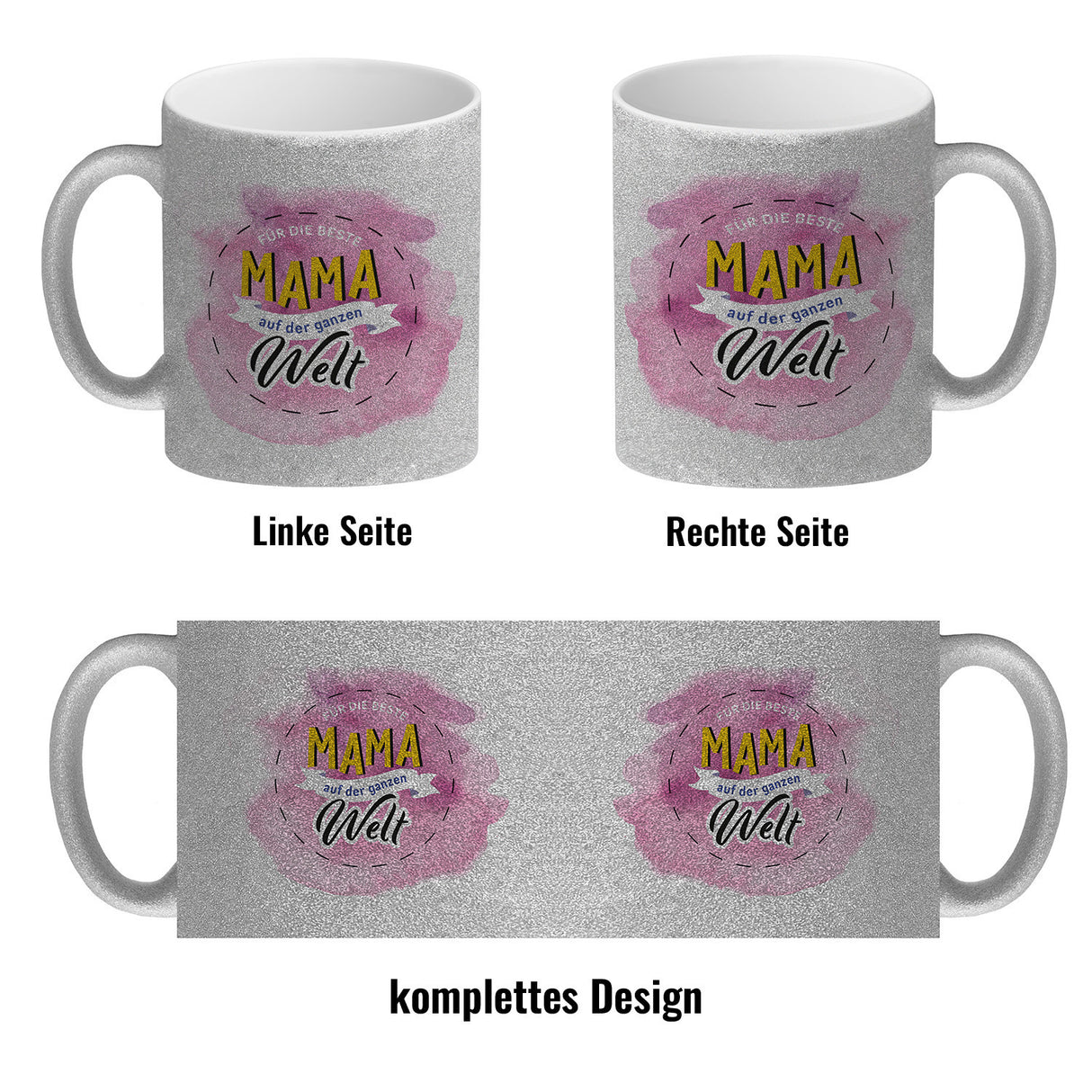 Für die beste Mama Kaffeebecher mit Wasserfarbenmotiv