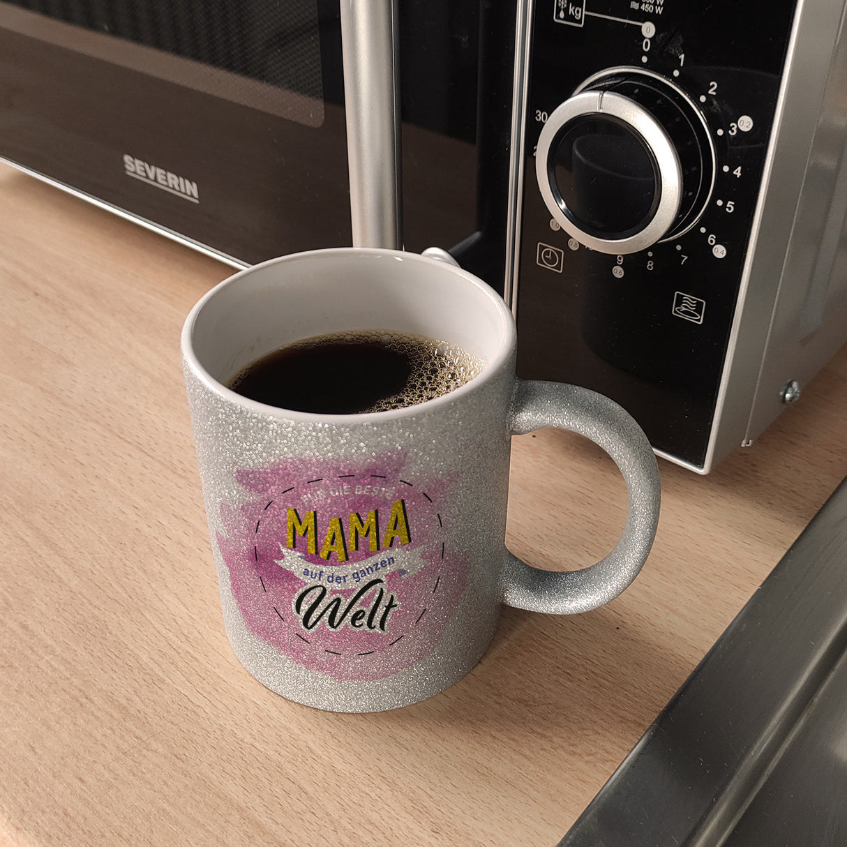 Für die beste Mama Kaffeebecher mit Wasserfarbenmotiv