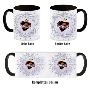 Superpapa Kaffeebecher mit Superheldensymbol