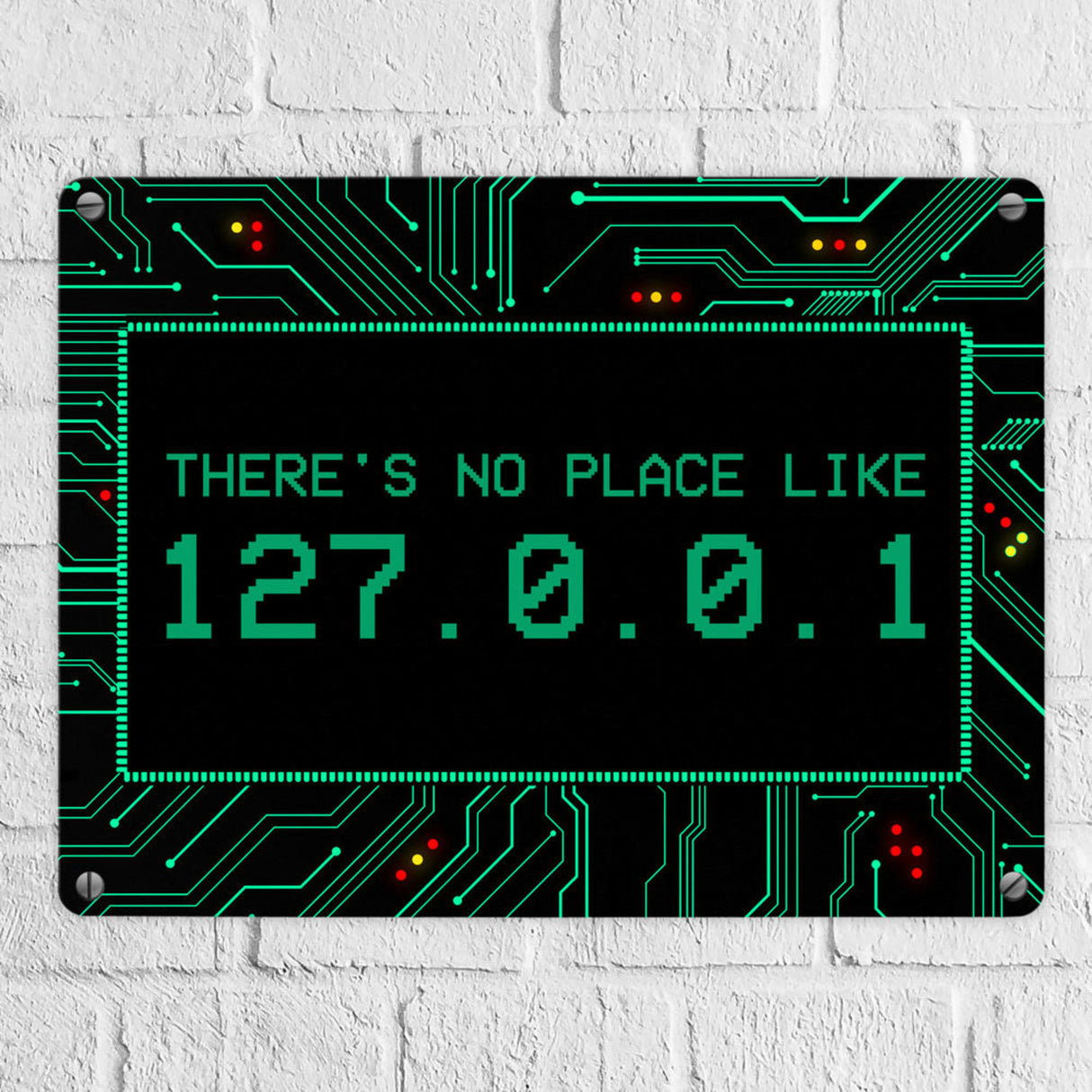 Localhost Metallschild mit IP Adresse 127.0.0.1