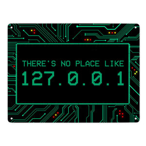 Localhost Metallschild mit IP Adresse 127.0.0.1