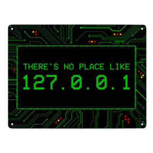 Localhost Metallschild mit IP Adresse 127.0.0.1