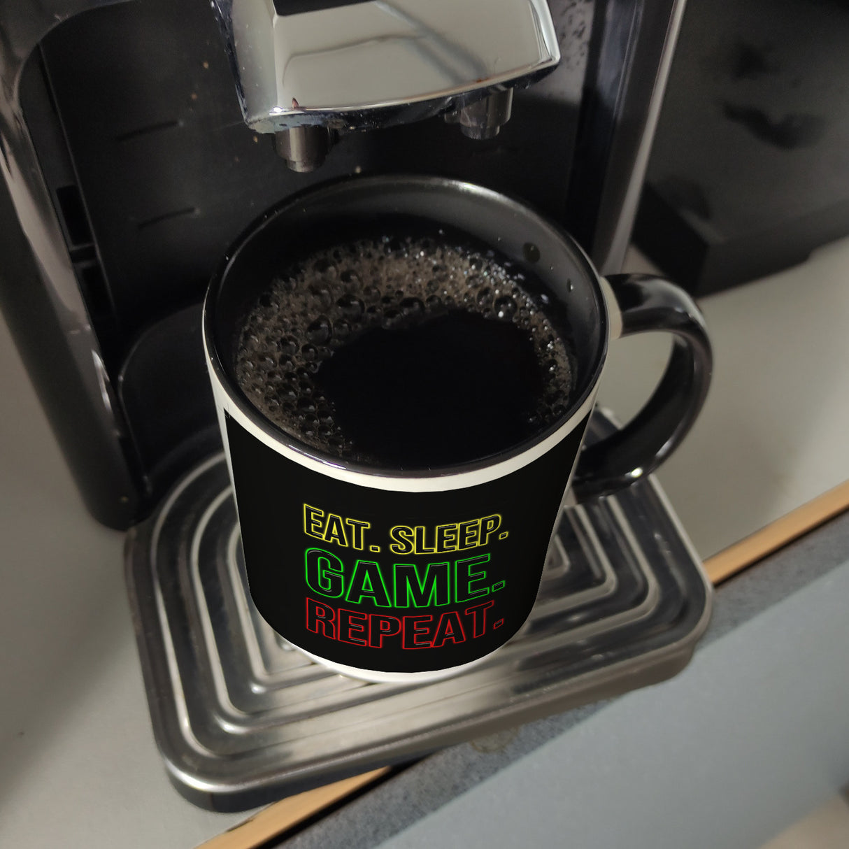 Kaffeebecher Eat. Sleep. Game. Repeat. Zocker Tasse für Gamer