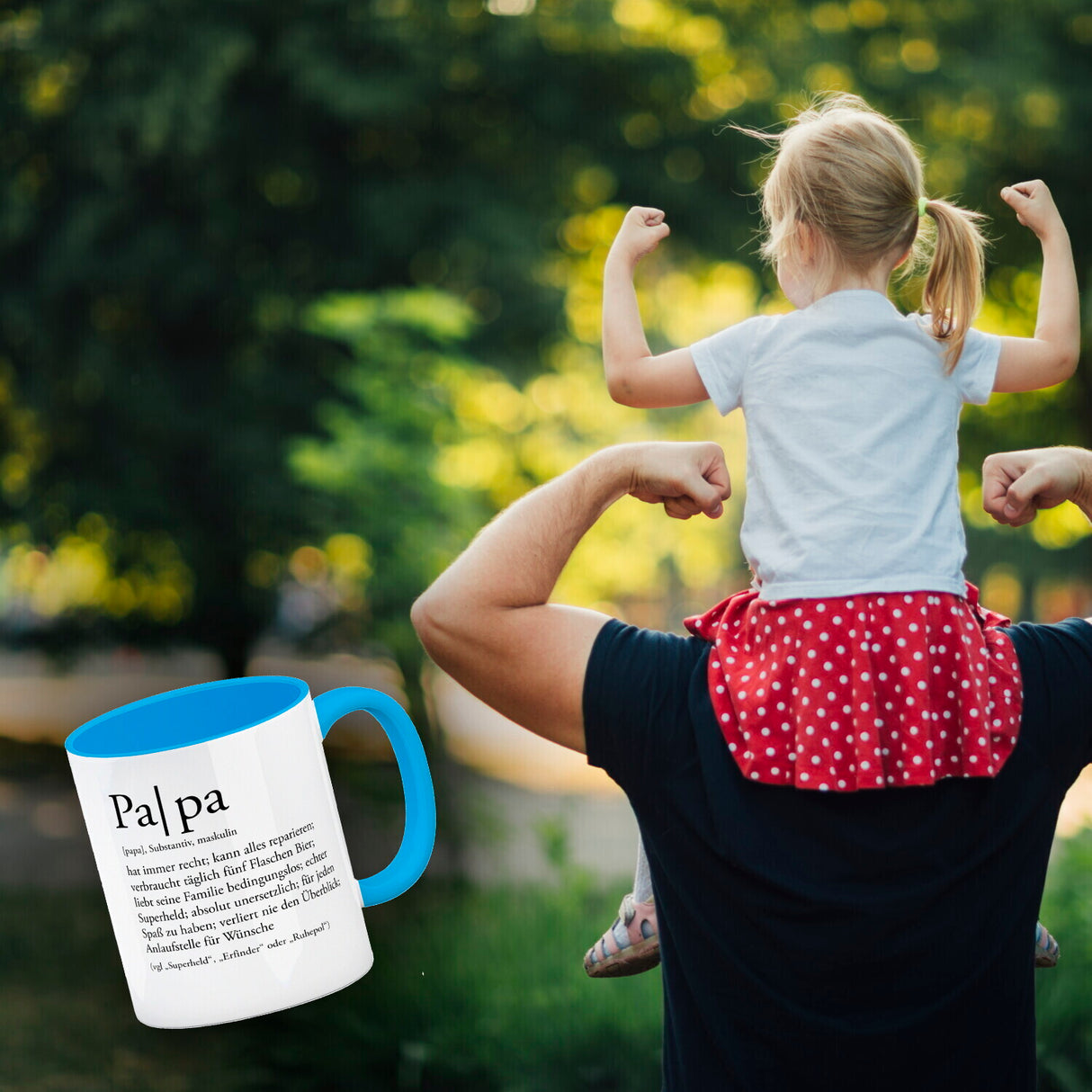 Papa Kaffeebecher mit lustiger Worterklärung