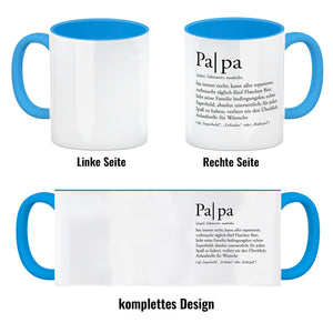 Papa Kaffeebecher mit lustiger Worterklärung
