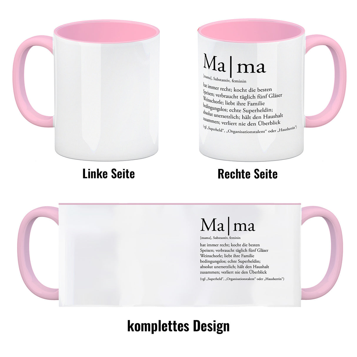 Mama Kaffeebecher mit lustiger Worterklärung