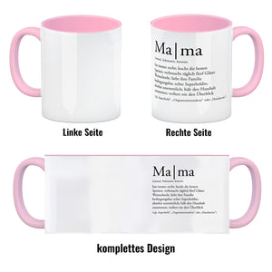 Mama Kaffeebecher mit lustiger Worterklärung