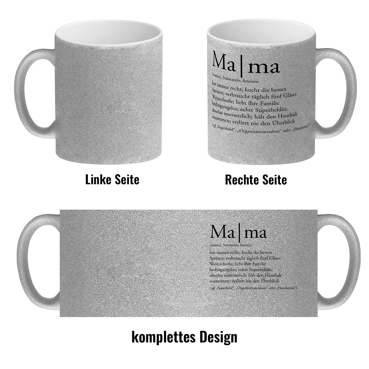 Mama Kaffeebecher mit lustiger Worterklärung