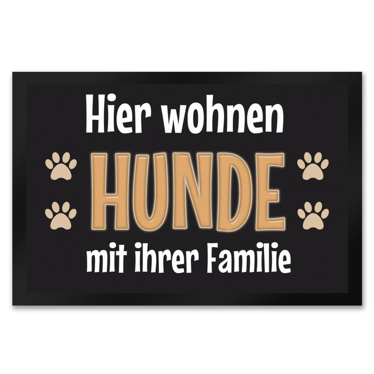 Hier wohnt ein Hund mit seinem Personal Fußmatte