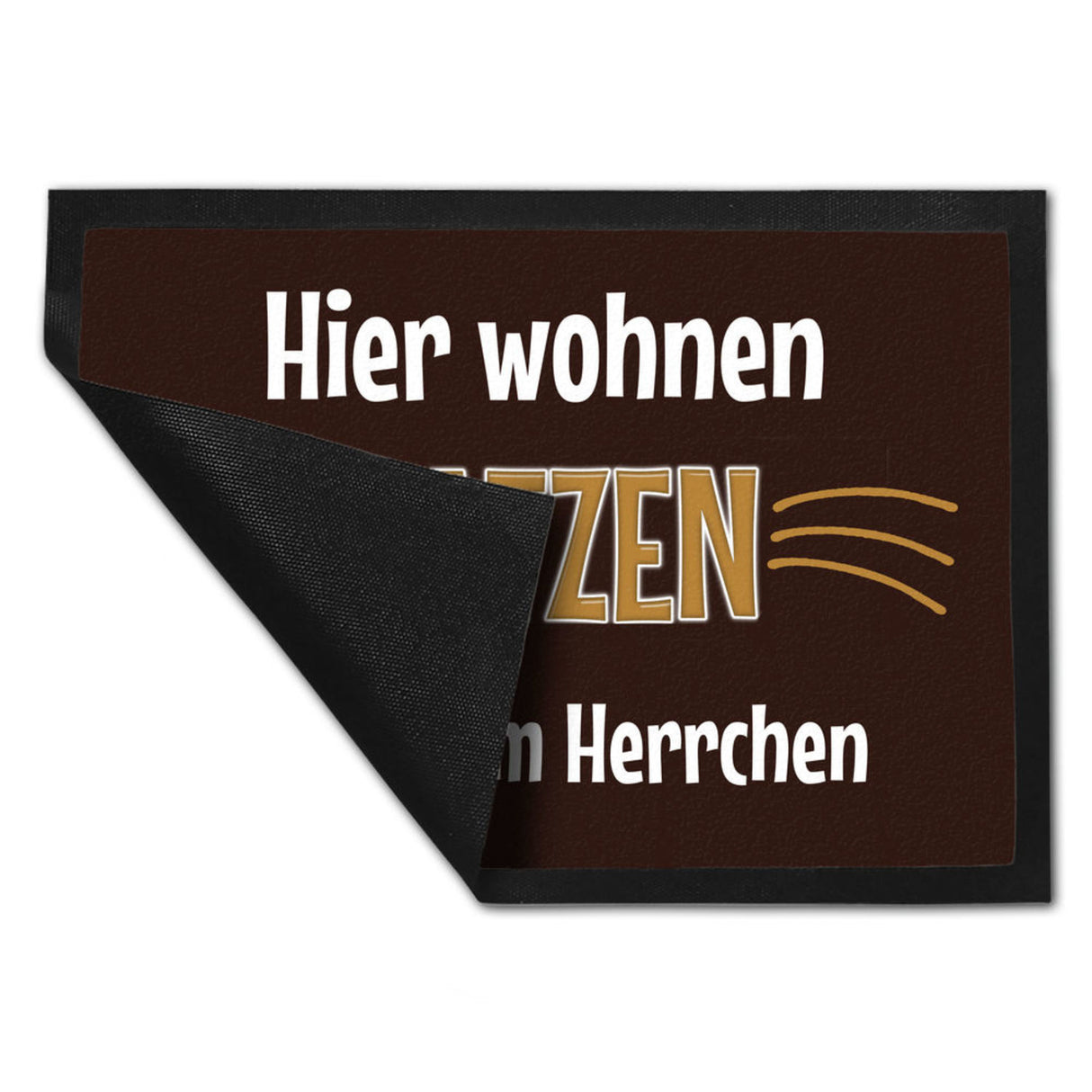 Fußmatte Hier wohnt eine Katze mit ihrem Personal