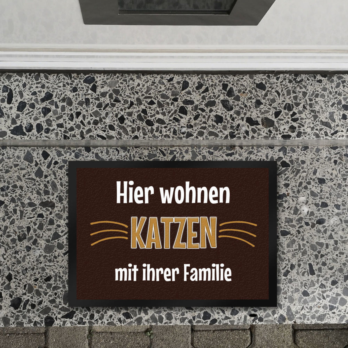 Fußmatte Hier wohnt eine Katze mit ihrem Personal