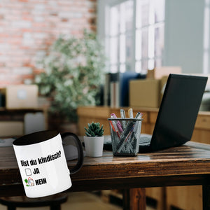 Kaffeebecher Bist du kindisch mit Häuschen - Tasse