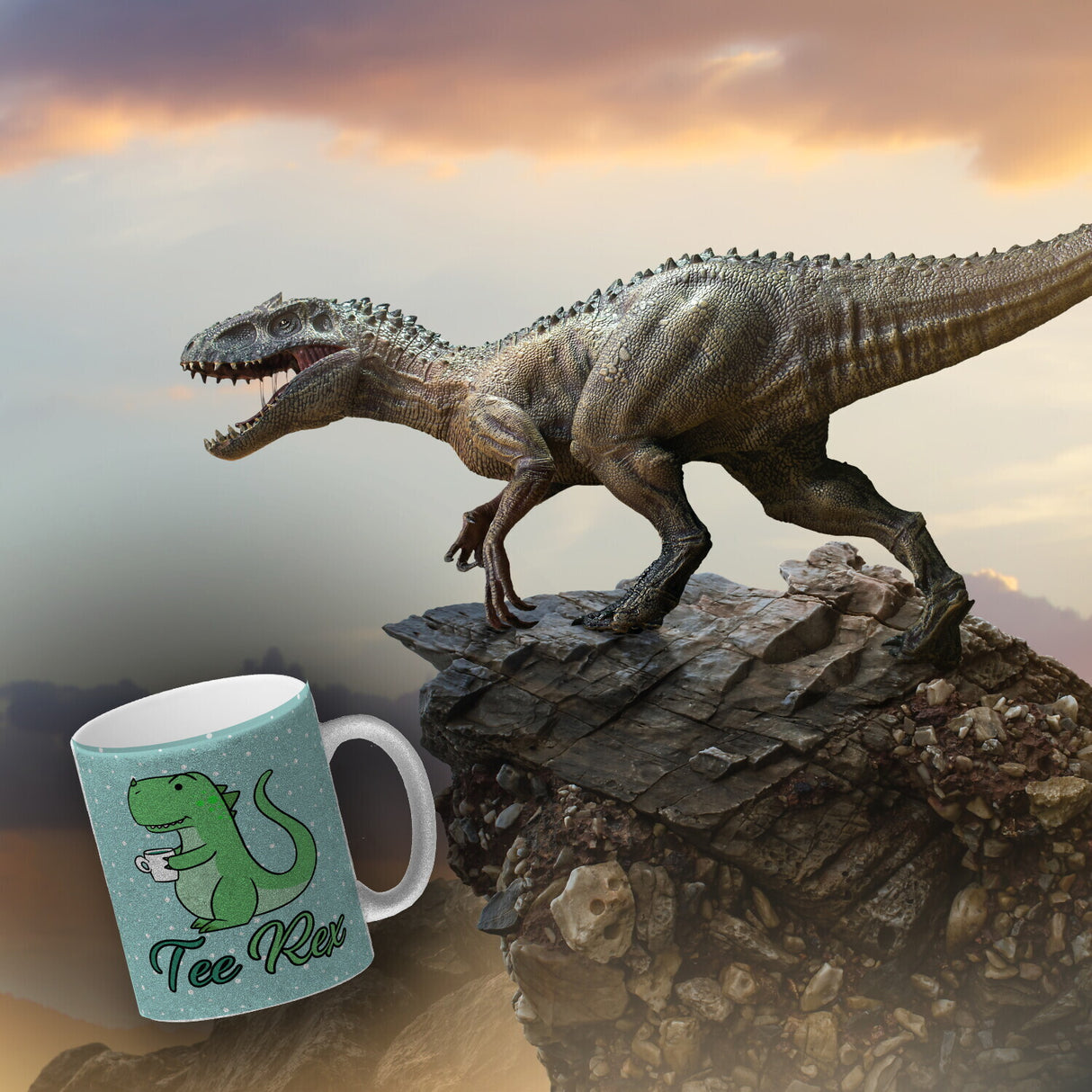 Tee Rex Kaffeebecher mit lustigem T-Rex Dino