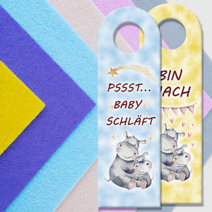 Reh Mama und Rehkitz Türhänger - Baby schläft oder ist wach