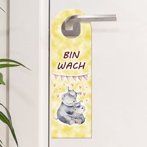 Reh Mama und Rehkitz Türhänger - Baby schläft oder ist wach