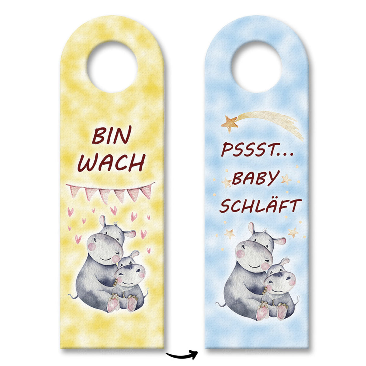 Reh Mama und Rehkitz Türhänger - Baby schläft oder ist wach