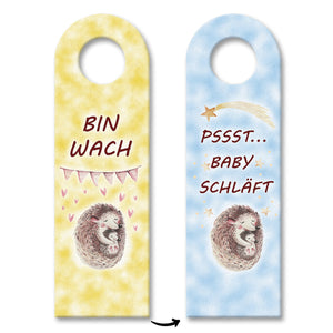 Reh Mama und Rehkitz Türhänger - Baby schläft oder ist wach