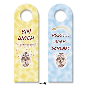 Reh Mama und Rehkitz Türhänger - Baby schläft oder ist wach