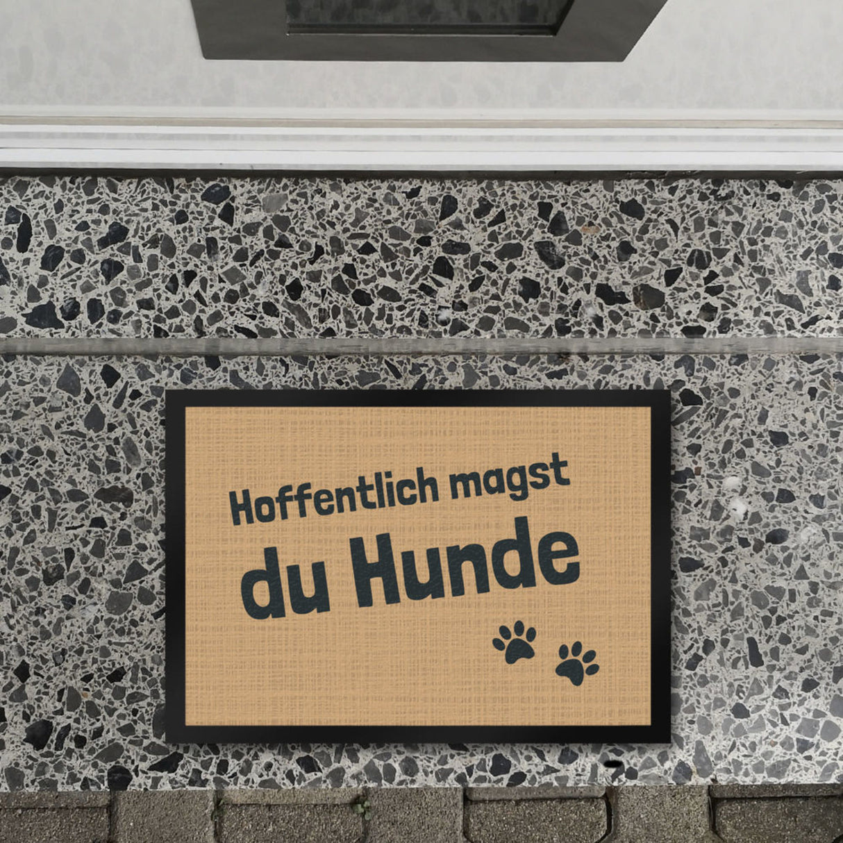 Fußmatte Hope you like dogs mit Pfotenabdruck - Türmatte Hund Haustier