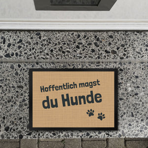 Fußmatte Hope you like dogs mit Pfotenabdruck - Türmatte Hund Haustier