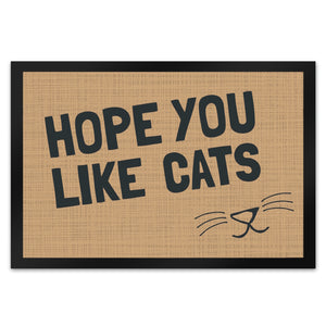 Fußmatte Hope you like cats mit Katzengesicht - Türmatte Kater Haustier