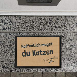 Fußmatte Hope you like cats mit Katzengesicht - Türmatte Kater Haustier