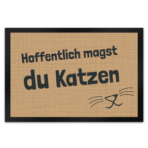 Fußmatte Hope you like cats mit Katzengesicht - Türmatte Kater Haustier