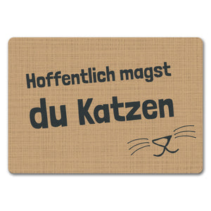 Fußmatte Hope you like cats mit Katzengesicht - Türmatte Kater Haustier