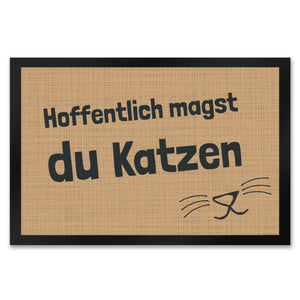 Fußmatte Hope you like cats mit Katzengesicht - Türmatte Kater Haustier