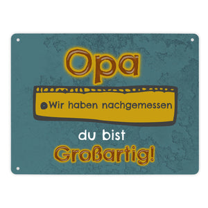 Papa du bist großartig Metallschild