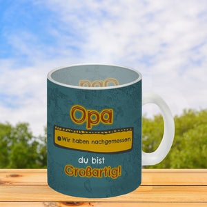 Kaffeebecher Papa du bist großartig - Meterstab Vatertag Geschenk