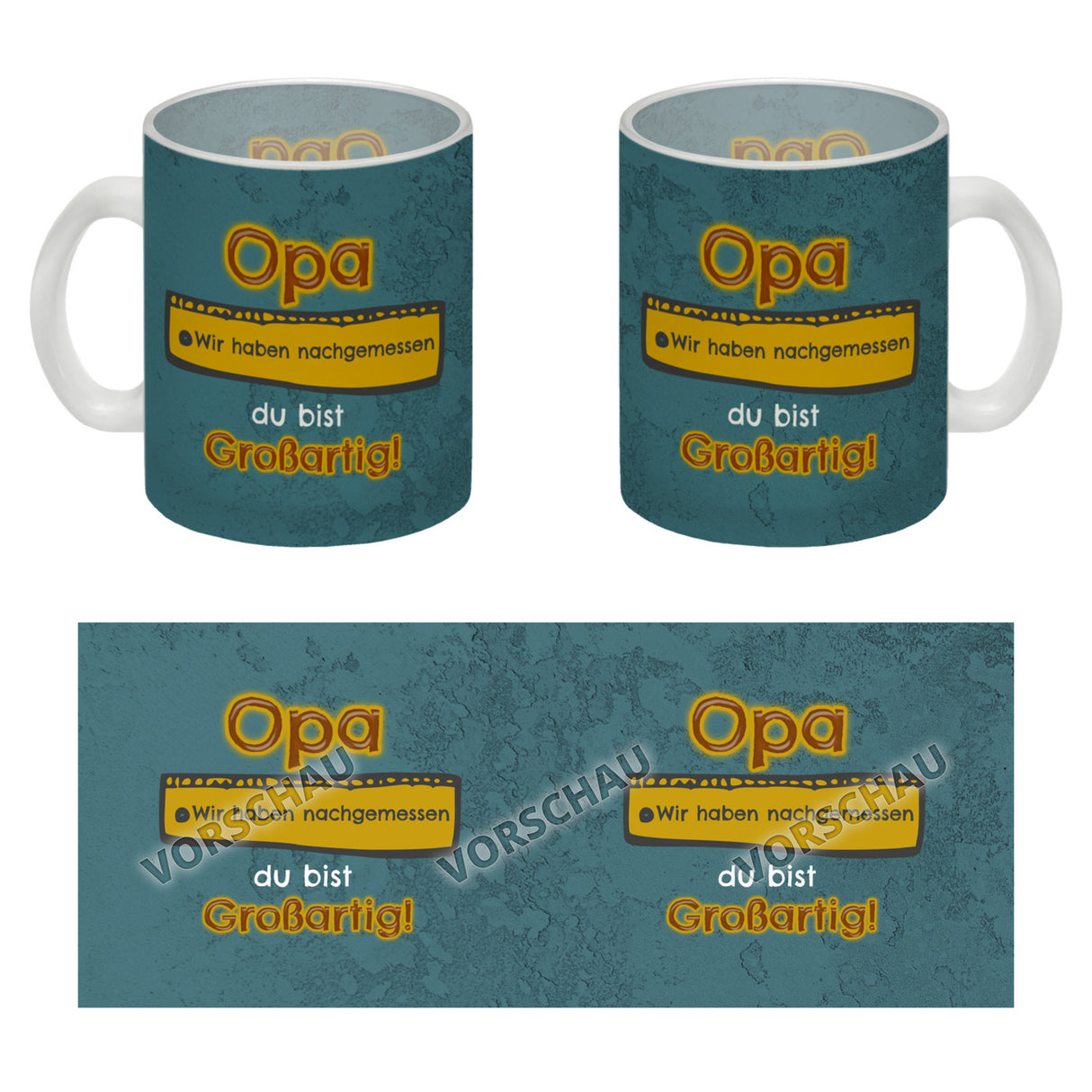 Kaffeebecher Papa du bist großartig - Meterstab Vatertag Geschenk