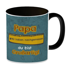 Kaffeebecher Papa du bist großartig - Meterstab Vatertag Geschenk