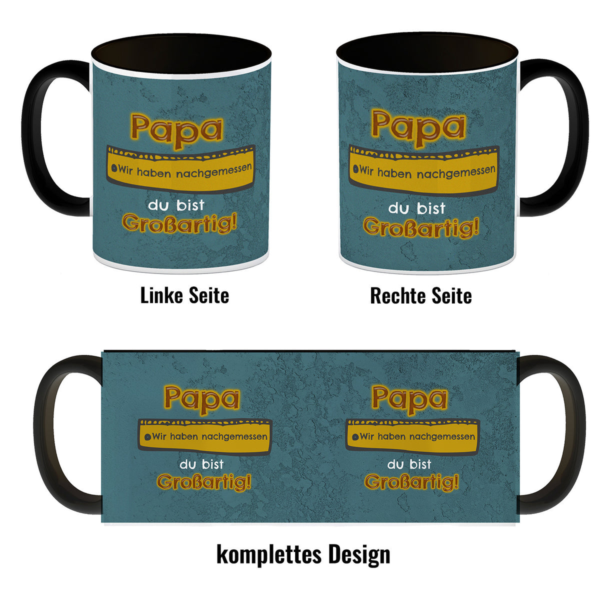 Kaffeebecher Papa du bist großartig - Meterstab Vatertag Geschenk