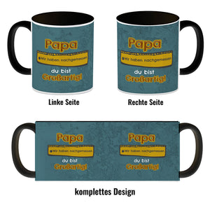 Kaffeebecher Papa du bist großartig - Meterstab Vatertag Geschenk