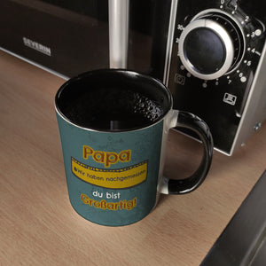 Kaffeebecher Papa du bist großartig - Meterstab Vatertag Geschenk