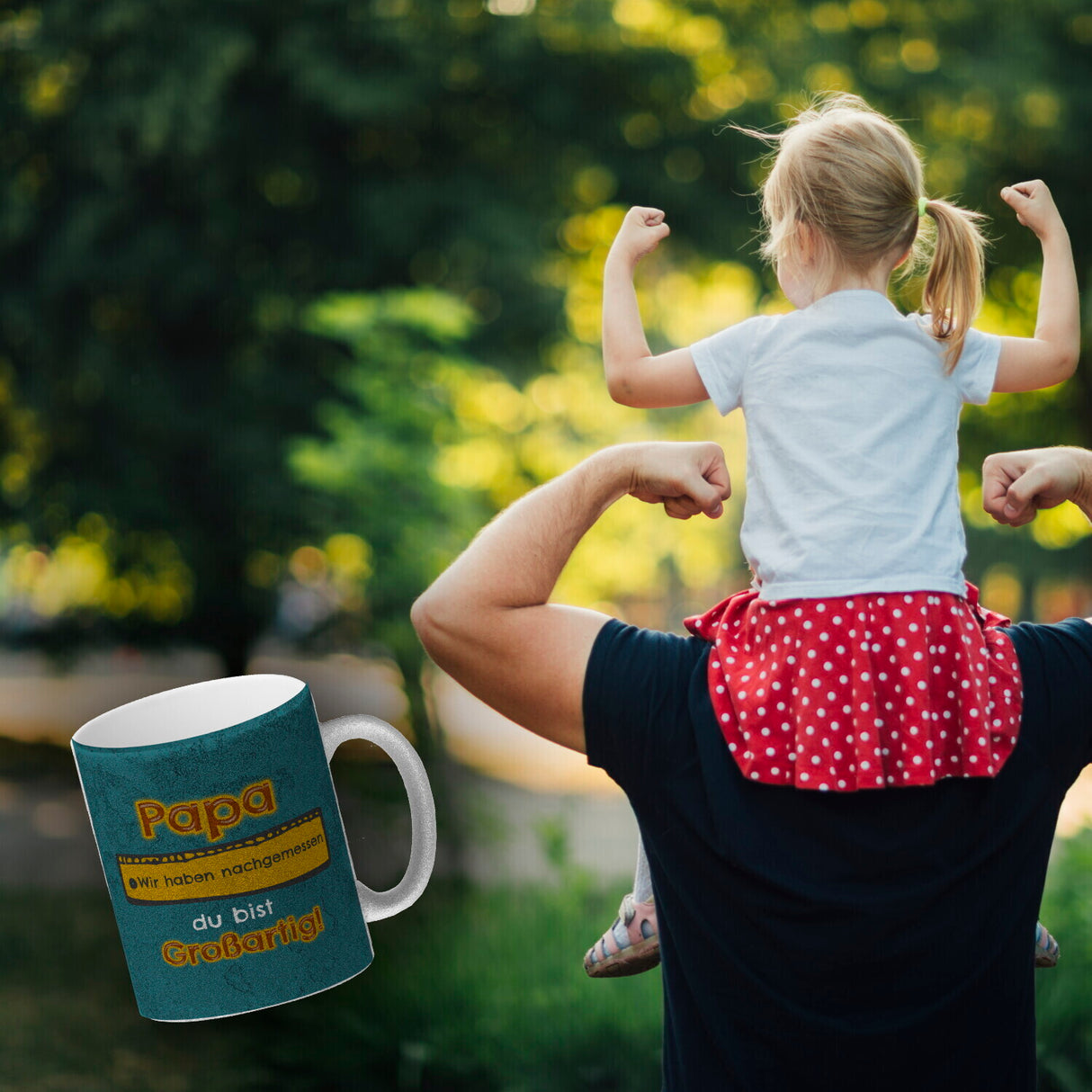 Kaffeebecher Papa du bist großartig - Meterstab Vatertag Geschenk