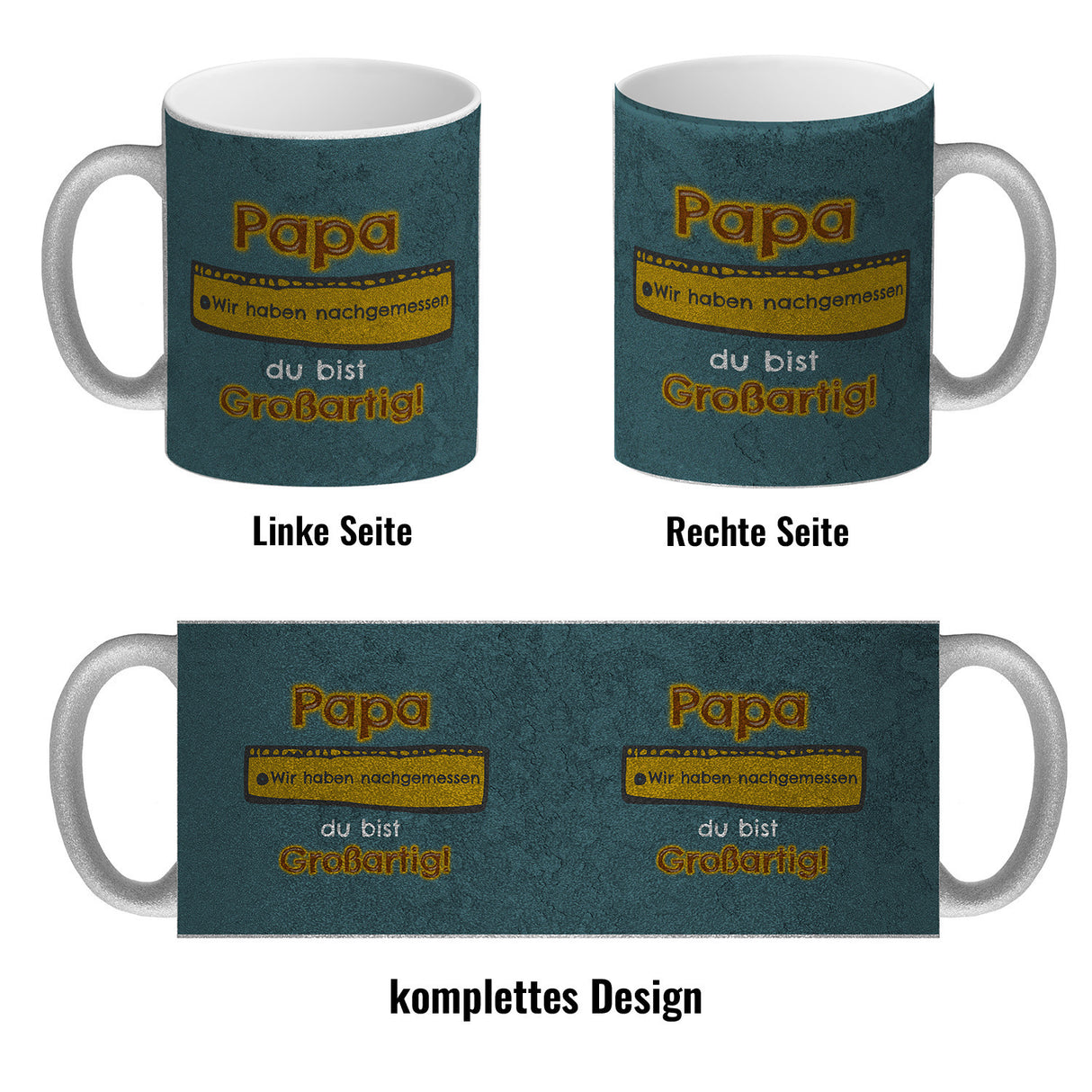 Kaffeebecher Papa du bist großartig - Meterstab Vatertag Geschenk