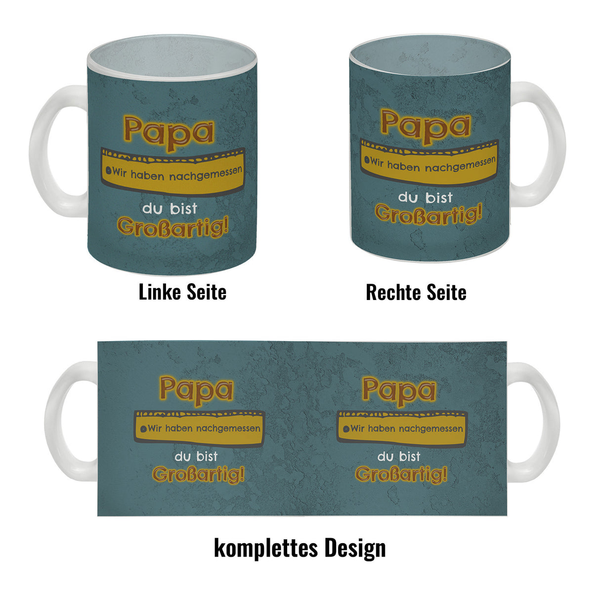 Kaffeebecher Papa du bist großartig - Meterstab Vatertag Geschenk