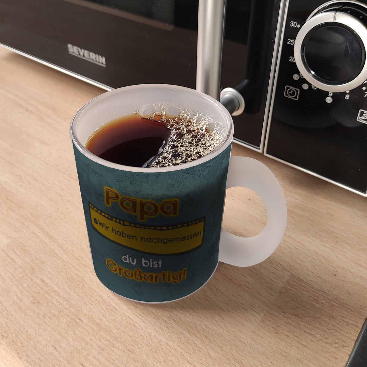 Kaffeebecher Papa du bist großartig - Meterstab Vatertag Geschenk