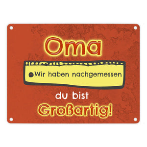 Metallschild Mama du bist großartig - Meterstab Muttertag Geschenk