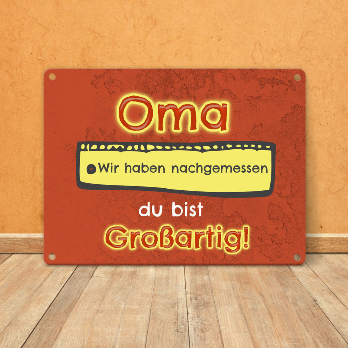 Metallschild Mama du bist großartig - Meterstab Muttertag Geschenk
