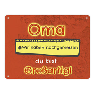 Metallschild Mama du bist großartig - Meterstab Muttertag Geschenk